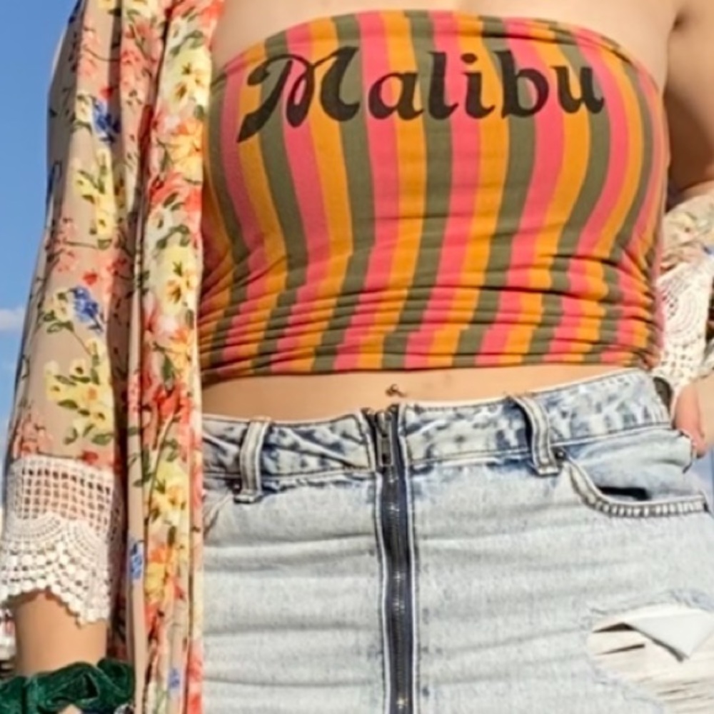 Striped Malibu Tube Top
